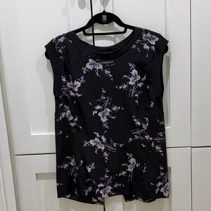 Rebecca Taylor Black Floral Blouse